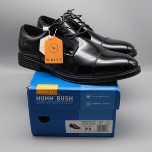 Nunn Bush Centro Flx Fcto Black Patent Leather Oxford Dress Shoes Mens 10W